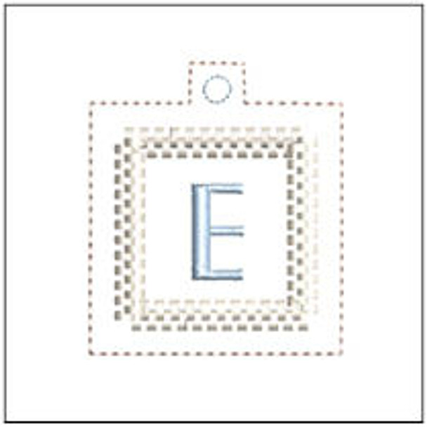 Square Medallion ABCs Charm - E - Embroidery Designs & Patterns