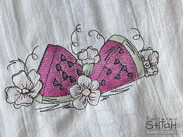 Sketched Watermelon - Machine Embroidery Designs & Patterns