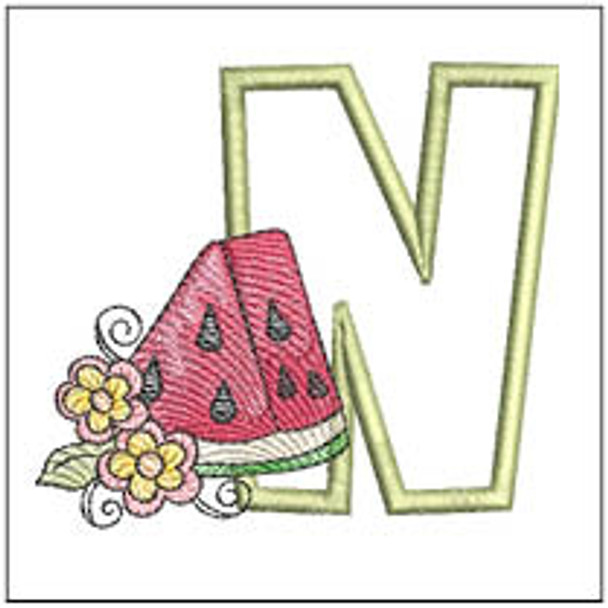 Watermelon Applique ABCs  - N - Embroidery Designs & Patterns