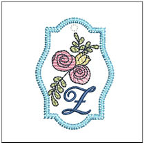 Rosebud ABCs Charm - Z - Embroidery Designs & Patterns