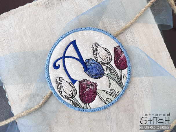 Tulip Coaster ABCs - A - Embroidery Designs & Patterns