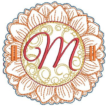 Sunflower Applique ABCs - M - Applique - Embroidery Designs
