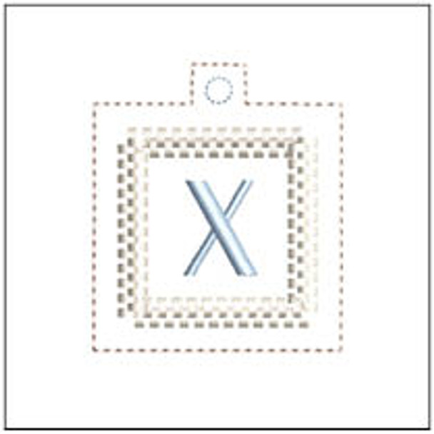 Square Medallion ABCs Charm - X - Embroidery Designs & Patterns
