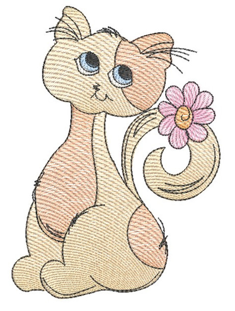 Happy Kitty- Machine Embroidery Designs & Patterns