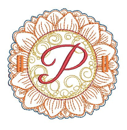 Sunflower Applique ABCs - P - Applique - Embroidery Designs