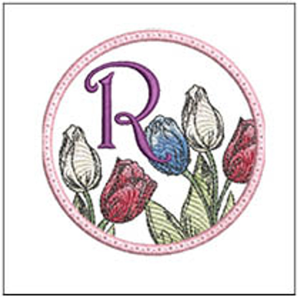 Tulip Coaster ABCs -R - Embroidery Designs & Patterns