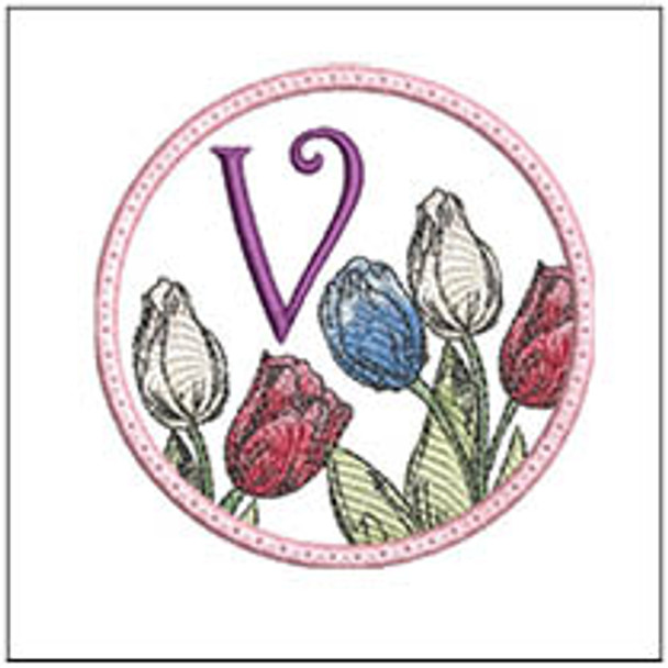 Tulip Coaster ABCs -V - Embroidery Designs & Patterns