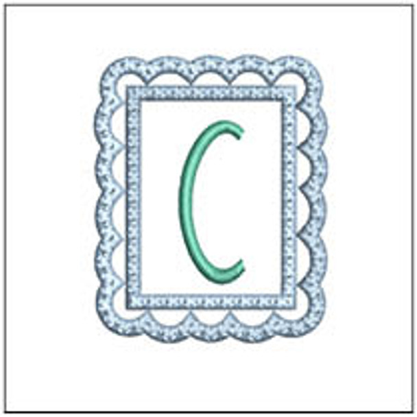 Scalloped ABCs Charm  C - Fits a 4x4" Hoop Embroidery Designs