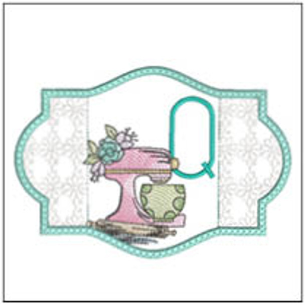 Mixer ABCs Coaster -Q - Embroidery Designs & Patterns