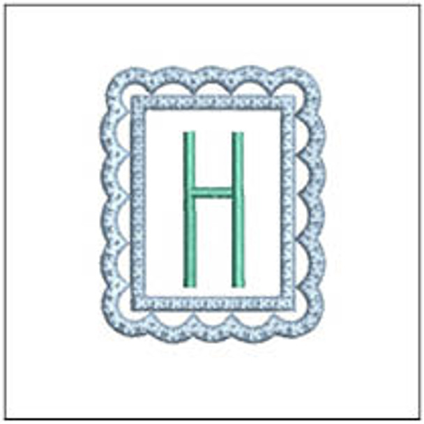 Scalloped ABCs Charm  H - Fits a 4x4" Hoop Embroidery Designs