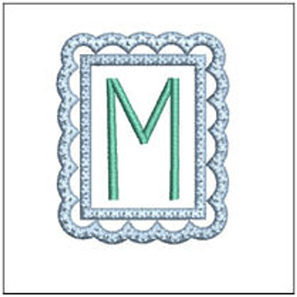 Scalloped ABCs Charm M - Fits a 4x4" Hoop Embroidery Designs