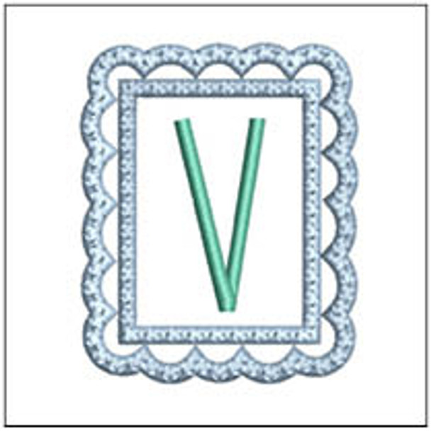 Scalloped ABCs Charm V - Fits a 4x4" Hoop Embroidery Designs