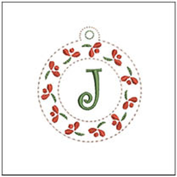 Floral ABCs Charm - J - Fits a 4x4" Hoop Embroidery Designs