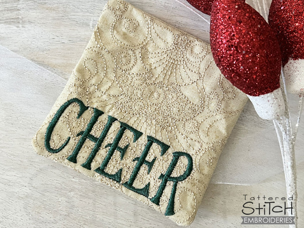 Cheer Coaster- Machine Embroidery