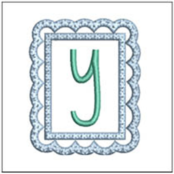 Scalloped ABCs Charm Y - Fits a 4x4" Hoop Embroidery Designs