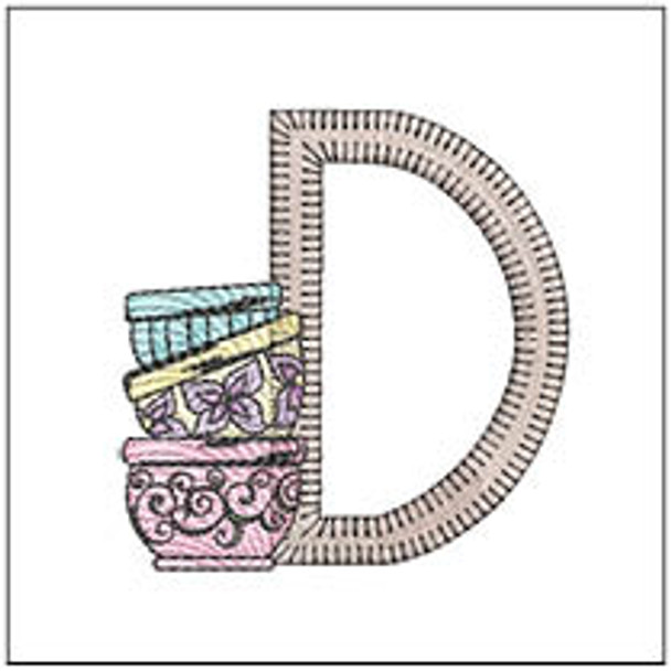 Mixing Bowls ABCs - D - Fits a 4x4" Hoop Embroidery Designs