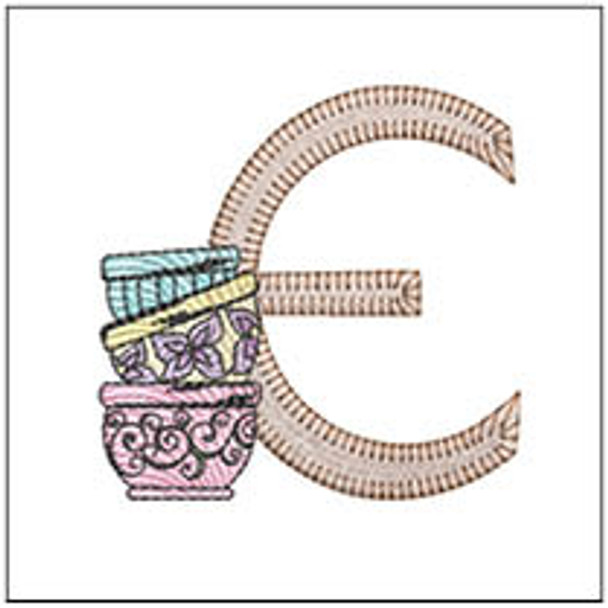 Mixing Bowls ABCs - E - Fits a 4x4" Hoop Embroidery Designs