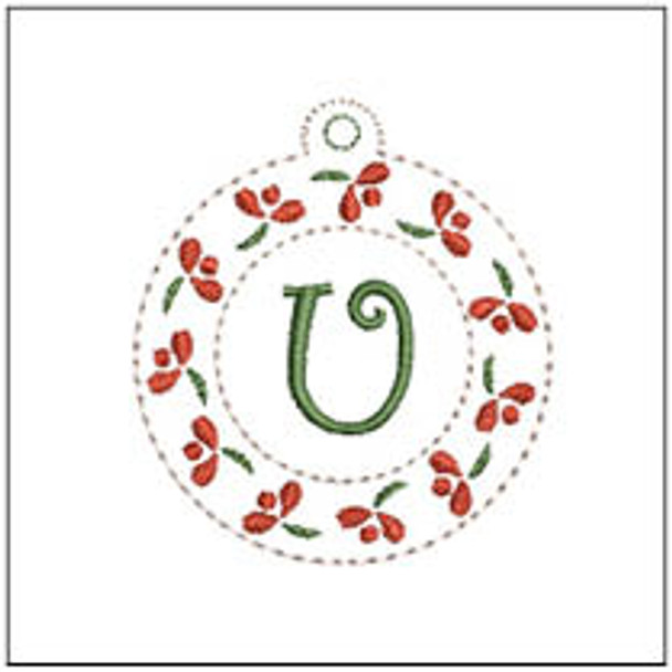 Floral ABCs Charm - U - Fits a 4x4" Hoop Embroidery Designs