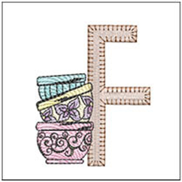 Mixing Bowls ABCs - F - Fits a 4x4" Hoop Embroidery Designs