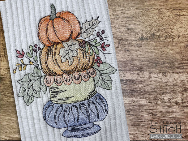 Pumpkin Topiary - Embroidery Designs & Patterns