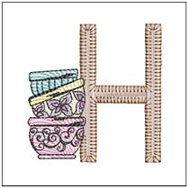 Mixing Bowls ABCs -H- Fits a 4x4" Hoop Embroidery Designs