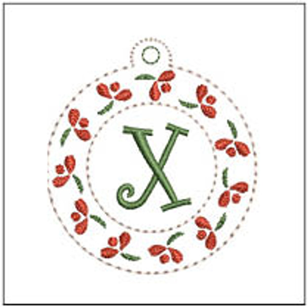 Floral ABCs Charm - X - Fits a 4x4" Hoop Embroidery Designs