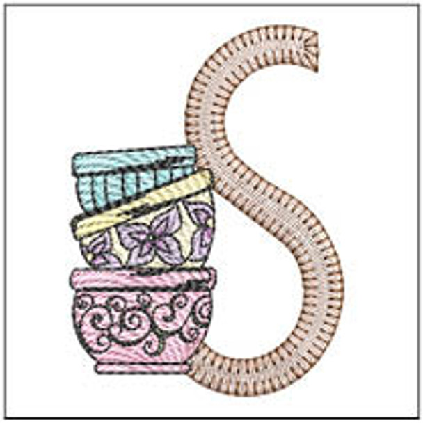 Mixing Bowls ABCs -S- Fits a 4x4" Hoop Embroidery Designs