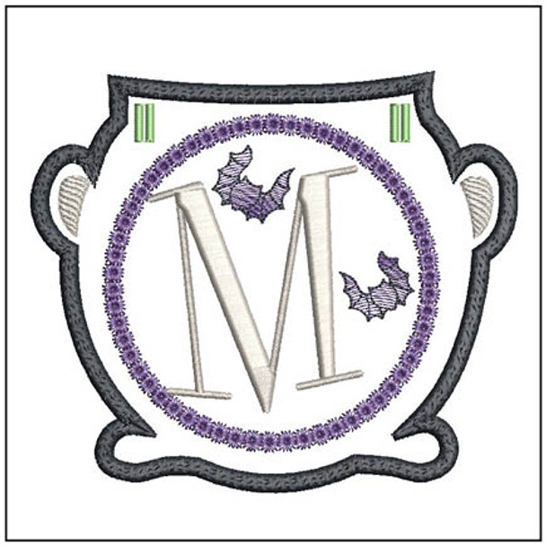 Cauldron Banner ABCs -M- Fits a 5x7" Hoop Embroidery Designs