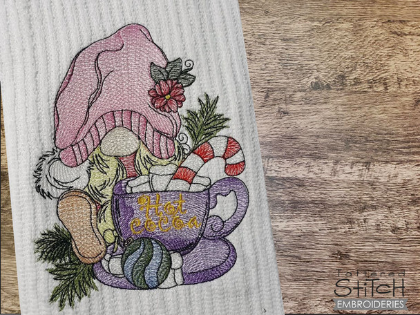 GirlHot Cocoa Gnome - Machine Embroidery Designs & Patterns