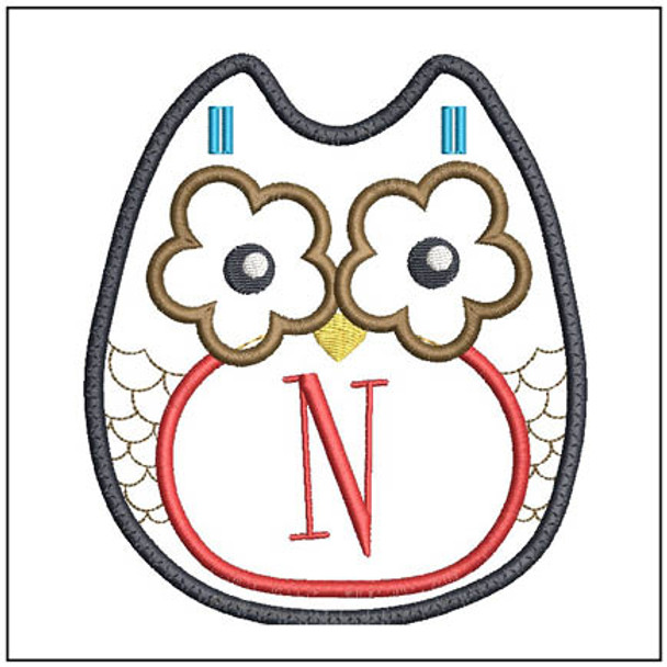 Owl Banner ABCs -N Fits a 5x7" Hoop Embroidery Designs