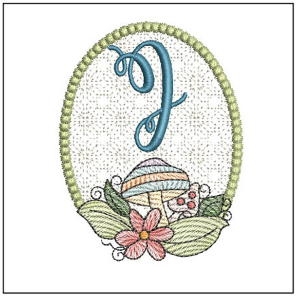 Mushroom ABCs - J - Fits a 4x4" Hoop - Embroidery Designs