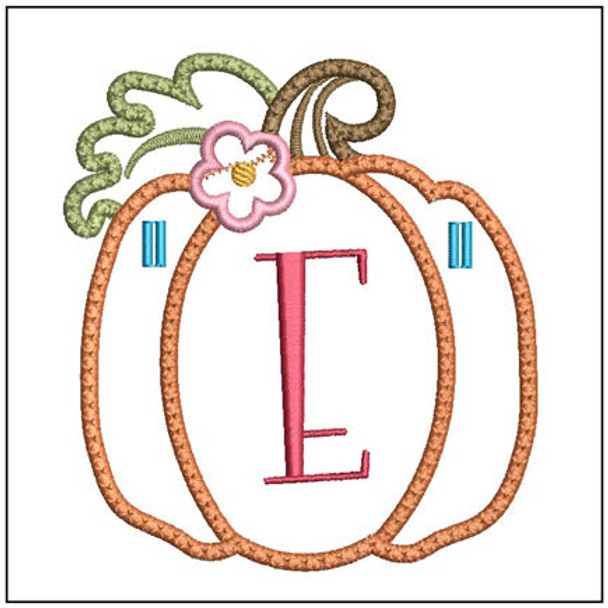 Pumpkin Banner 2 ABCs -E Fits a 5x7" Hoop Embroidery Designs