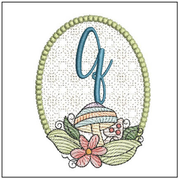 Mushroom ABCs -Q - Fits a 4x4" Hoop - Embroidery Designs