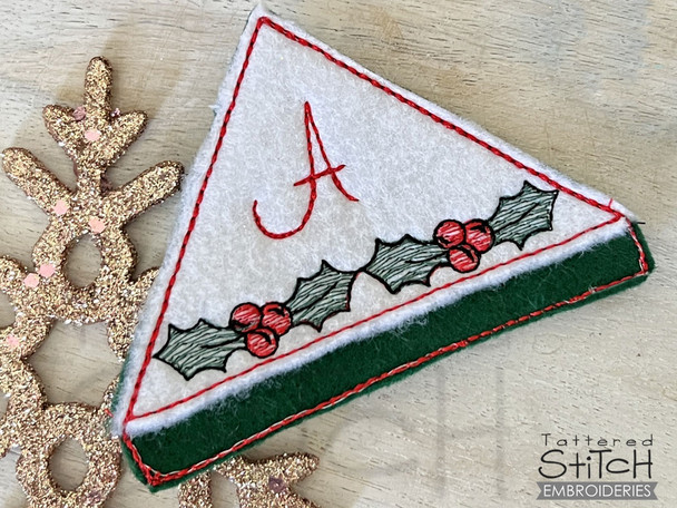 Holly Berry ABCs Corner Bookmark - Embroidery Designs & Patterns