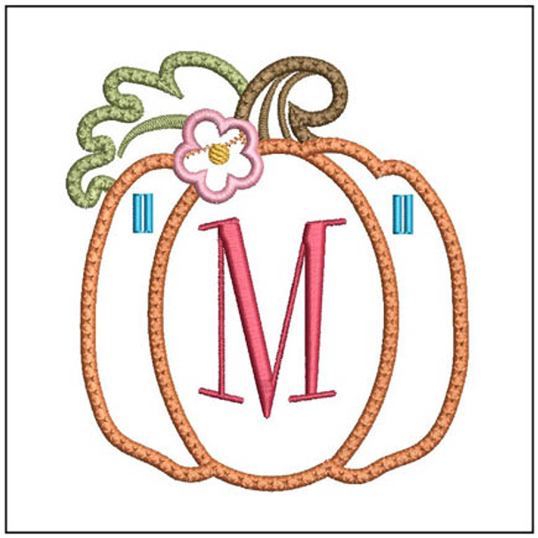 Pumpkin Banner 2 ABCs - M Fits a 5x7" Hoop Embroidery Designs