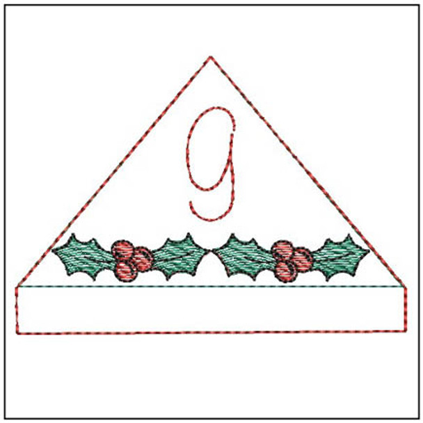 Holly Berry ABCs Corner Bookmark - G - Embroidery Designs & Patterns