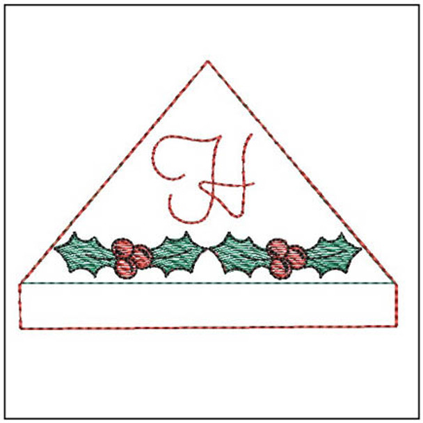 Holly Berry ABCs Corner Bookmark - H - Embroidery Designs & Patterns