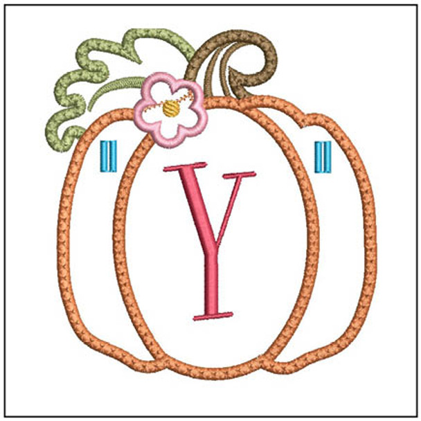 Pumpkin Banner 2 ABCs - Y Fits a 5x7" Hoop Embroidery Designs