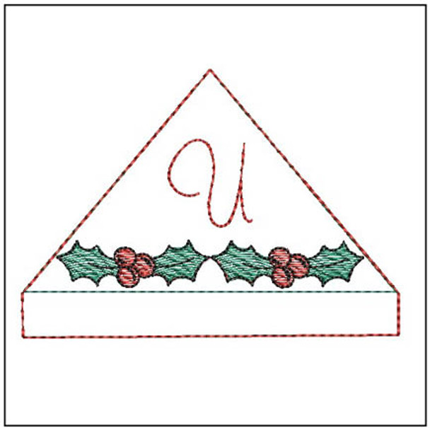 Holly Berry ABCs Corner Bookmark -U- Embroidery Designs & Patterns