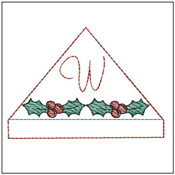 Holly Berry ABCs Corner Bookmark -W- Embroidery Designs & Patterns