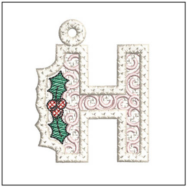 Free-Standing Lace Scroll ABCS - H Fits a 4x4" Hoop, Machine Embroidery Pattern,