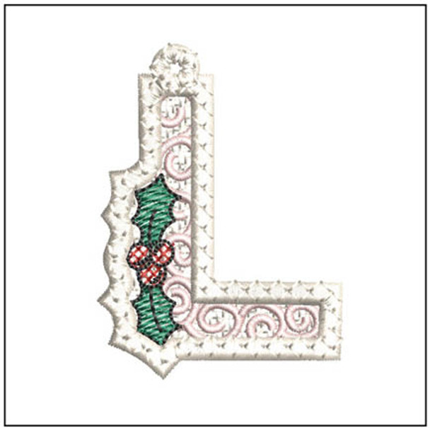 Free-Standing Lace Scroll ABCS - L Fits a 4x4" Hoop, Machine Embroidery Pattern,