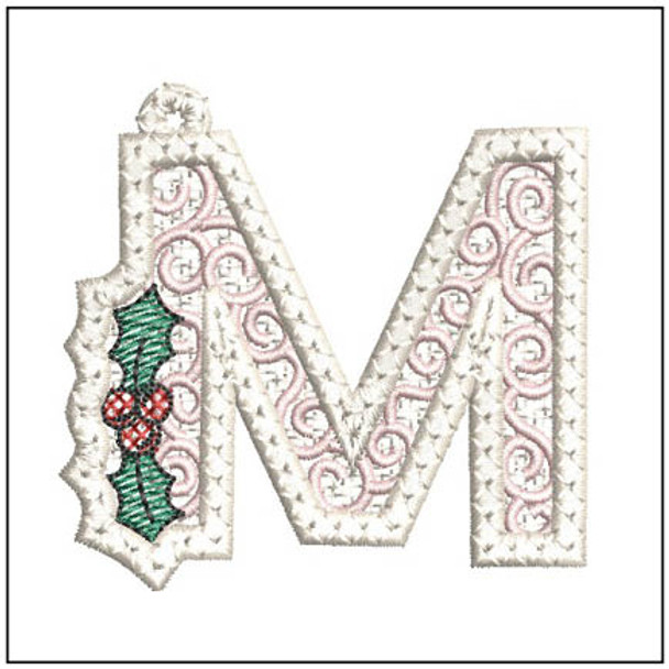 Free-Standing Lace Scroll ABCS - M Fits a 4x4" Hoop, Machine Embroidery Pattern,