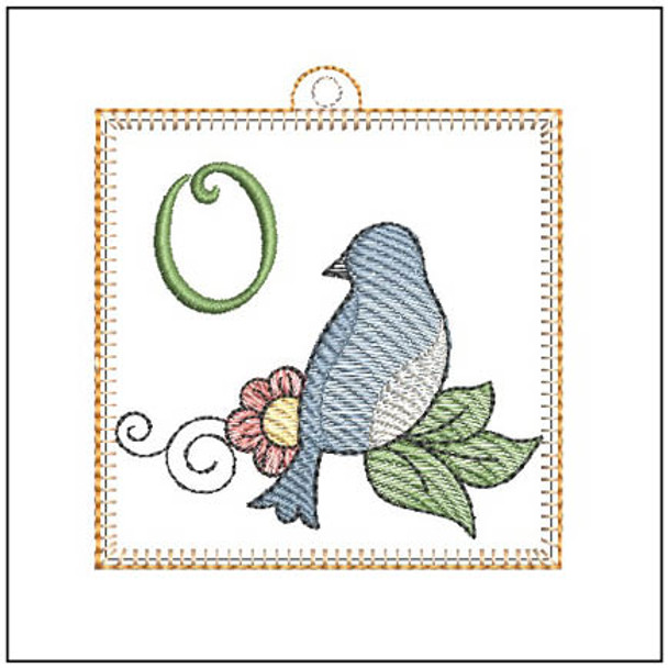 Bluebird ABC's Charm - O - Embroidery Designs & Patterns