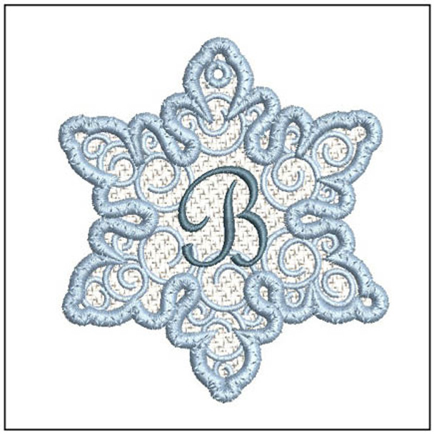 Snowflake Free Standing Lace ABCs - B Fits a 4x4" Hoop, Machine Embroidery Pattern,