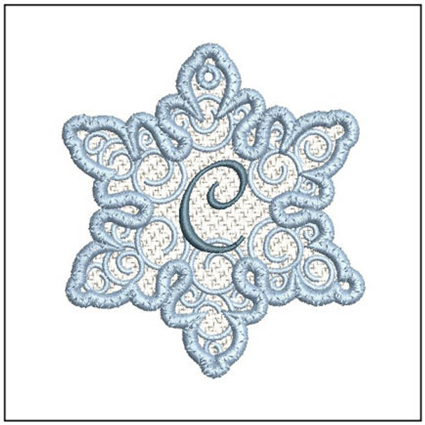 Snowflake Free Standing Lace ABCs - C Fits a 4x4" Hoop, Machine Embroidery Pattern,