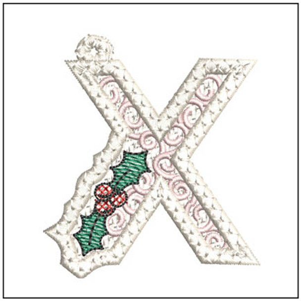 Free-Standing Lace Scroll ABCS - X Fits a 4x4" Hoop, Machine Embroidery Pattern,