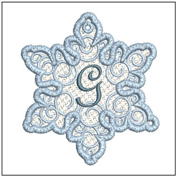 Snowflake Free Standing Lace ABCs - G Fits a 4x4" Hoop, Machine Embroidery Pattern,