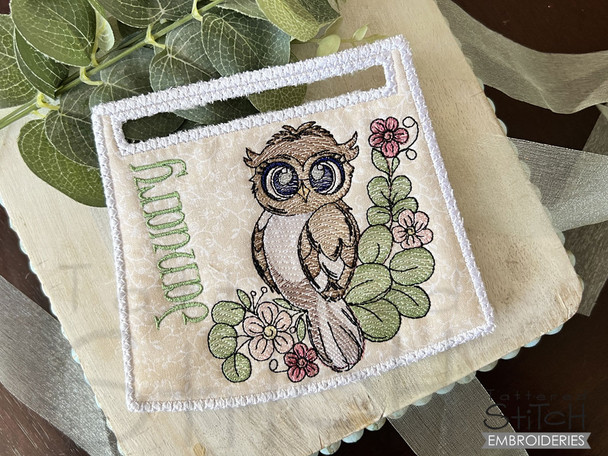 Bird of the Month - January Owl - Towel Topper Embroidery Designs