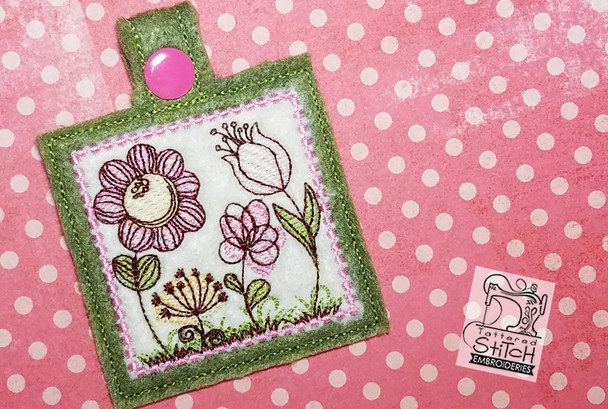 Spring Flowers Key Chain - Embroidery Designs & Patterns